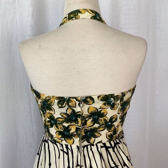 Girl From Savoy Anthropologie Dress Women’s 4 Burgeoning Hypericum Retro Halter - Picture 8 of 12
